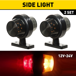 ไฟเลี้ยวข้างรถบรรทุก รถพ่วง 2 ดวง แบบ LED เลนส์รมดำ สีแดง/เหลืองอำพัน 12V 24V - Product Image 1