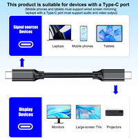 Câble USB-C double Raided, transfert de données 20 Gbit/s, sortie vidéo 8K, charge rapide PD 240W 5A, conducteur en cuivre pur tressé en nylon, pour appareil photo