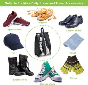 Grands sacs à chaussures imperméables en nylon multicolores pour hommes et femmes, organisateur de voyage écologique avec fermeture éclair robuste - Product Image 4