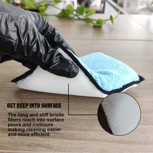 Almohadilla de microfibra multiusos para limpieza de coches, esponja de doble cara para lavado y fregado - Product Image 3