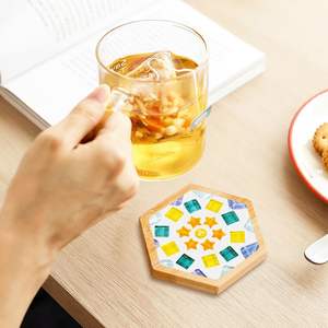 Lot de 12 sous-verres de 10 cm, sous-verres en bois, sous-verres en bambou, plateaux de base vides pour l'artisanat, petits plateaux en bois pour tasses à boire - Product Image 6