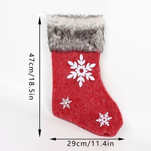 Rouge gris laine <span class=keywords><strong>bas</strong></span> de noël impression ornement suspendu pour la décoration de la maison festive en peluche arbre de noël décor vacances cadeaux bonbons - Product Image 6