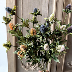 KW-F114 4 têtes de tiges artificielles d'érinique, fausses fleurs de girofle de mer, verdure séchée vintage pour la décoration florale - Product Image 1