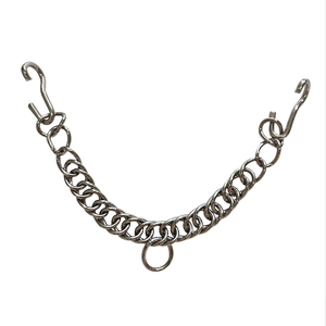 Chaîne de bridon en acier inoxydable à double maillon avec crochets, chaîne de bridon durable à 24 maillons pour bridons de cheval - Product Image 1