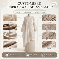 Ensemble familial personnalisé de Baju Kurung pour femmes, style malaisien moderne et élégant 2025, avec grandes tailles pour enfants et décorations en perles