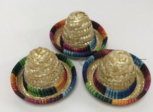Chapeau miniature petit chapeau de paille mexicain chapeau de paille pour animaux de compagnie accessoires de poupée fournitures pour animaux de compagnie <span class=keywords><strong>bouchon</strong></span> de bouteille de vin - Product Image 3