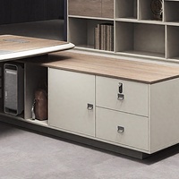 Bureau ergonomique moderne en forme de L Bureau et chaise de direction haut de gamme de luxe Table de bureau antique en bois en bois pour PDG et patron