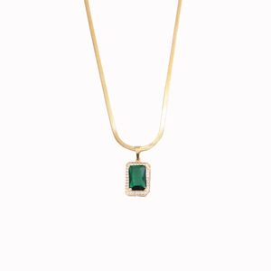 Collar con colgante giratorio de micro pavé de circonita para <span class=keywords><strong>mujer</strong></span>, diseño cuadrado de azúcar, joyería de moda minimalista transfronteriza - Product Image 5