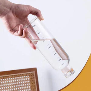 玻璃定制硼硅酸盐健身运动玻璃水瓶带时间戳玻璃盖瓶 - Product Image 6