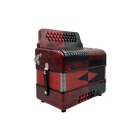 SEASOUND Professional OEM Accordéon à 31 boutons 12 basses JB3112A Conformation diatonique Corps en bois Accordéon en celluloïd rouge noir
