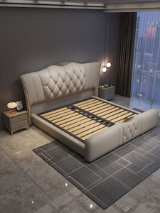 <span class=keywords><strong>Letto</strong></span> <span class=keywords><strong>Matrimoniale</strong></span> Moderno Minimalista di Alta Gamma <span class=keywords><strong>con</strong></span> <span class=keywords><strong>Materasso</strong></span> in Pelle Lussuoso da 1,8 Metri e <span class=keywords><strong>Letto</strong></span> Semplice <span class=keywords><strong>con</strong></span> Contenitore Morbido da 1,5 Metri - Product Image 3
