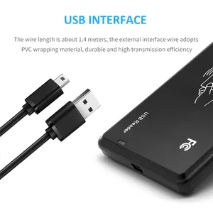 Plug and play USB שולחן העבודה rfid קורא 13.56MHZ ISO14443A פרוטוקול ארוך טווח חכם IC בקרת גישה כרטיס קורא