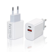 Chargeur USB double port 20W, charge rapide PD, chargeur rapide 3.0, chargeur de téléphone USB C, adaptateur type C pour iPhone Samsung