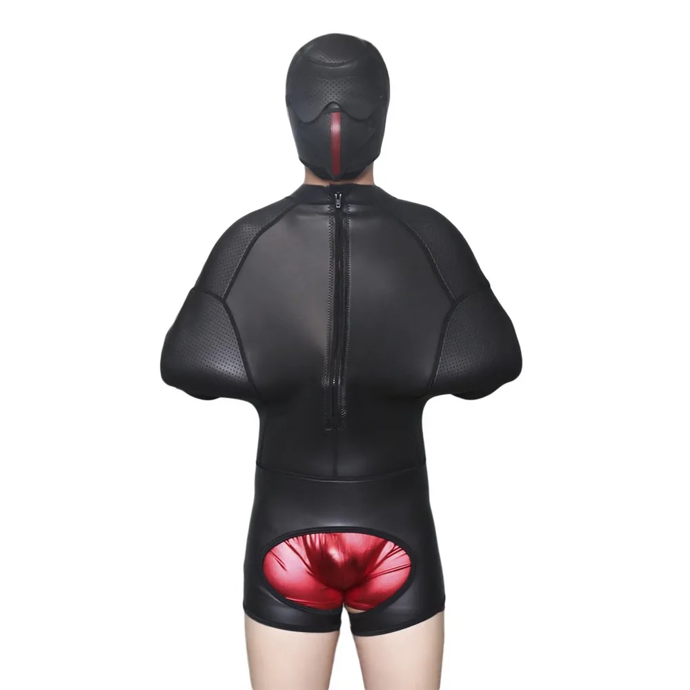 Новейший дизайн БДСМ бондаж на руку удерживающий жгут сумка для мумификации костюм для секса Неопреновая прямая куртка