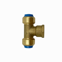 Raccord en T femelle en laiton 16 mm à connexion rapide 1/2'' pour système d'eau domestique et VR