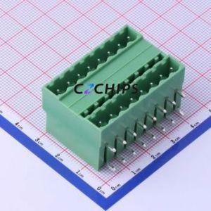 KF2EDGRH-5.0-2*8P Plug-in Terminal Block Bent Lead Through Hole,P=5mm Connector Board-to-Board / Socket - Closed 2x8P 5mm Green - Product Image 1