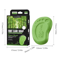 SADOER Savon pour les pieds au charbon de bambou et au thé vert, nettoyage en profondeur, désodorisant, hydratant, barre de lavage pour les pieds