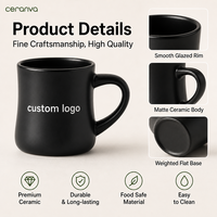 Vente en gros de tasses en céramique noires mates et brillantes personnalisées, résistantes au micro-ondes et au lave-vaisselle, souvenirs, cadeaux personnalisés