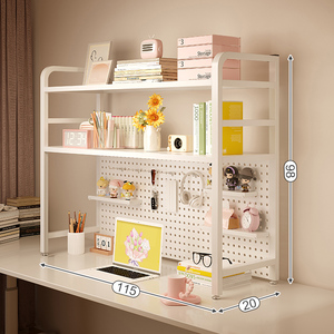 Tamaño personalizable, estructura en H moderna, hierro y madera, estantes de almacenamiento de escritorio para estudiantes, estantería, estante de placa de cavidad - Product Image 3