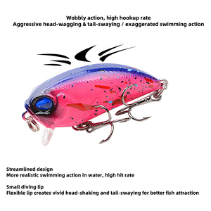 เหยื่อตก<span class=keywords><strong>ปลา</strong></span>แบบลอยน้ำ 5.3 ซม./8.5 กรัม เหยื่อปลอมแบบ Crankbait Jerkbait Wobbler มีเสียงดังดัง พร้อมตะขอสามทาง สำหรับตก<span class=keywords><strong>ปลา</strong></span>แบส <span class=keywords><strong>ปลา</strong></span>ไพค์ <span class=keywords><strong>ปลา</strong></span>เทราต์ น้ำเค็ม น้ำจืด - Product Image 3
