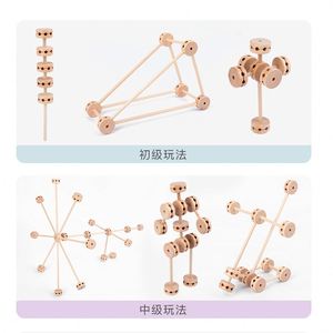Assemble Montessori Sensory Stem Stacking Toys Creative Natural Wood Children Wooden <b>Building</b> <b>Blocks</b> - Product Image 3
