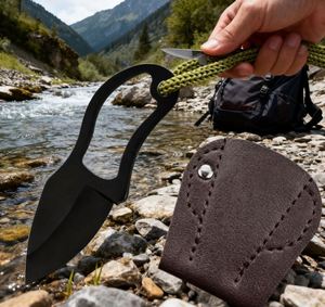 Petit couteau tactique à lame fixe en acier inoxydable - Outil EDC portable pour la chasse, le camping et l'utilisation en milieu sauvage - Product Image 1