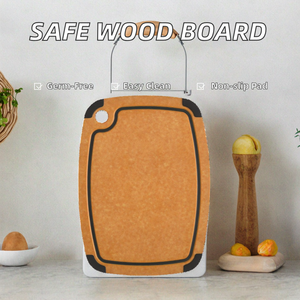 Tabla de Cortar Rectangular de Fibra de Madera FWE-001 de Falak World Export, Apta para Lavavajillas, Antibacteriana, 0.6 cm de Grosor, con Mango de Madera Antideslizante - Product Image 2