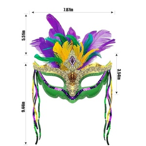 Mascarada carnaval bola veneciana graduación máscara de lentejuelas con plumas para Mardi Gras mujeres carnaval desfile Sexy Cosplay disfraz - Product Image 3