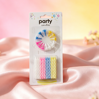 Pack promotionnel festif : Bougies spirales uniques en cire de paraffine non parfumées pour gâteaux d'anniversaire d'enfants, avec supports inclus