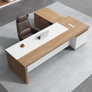 Conjunto de <span class=keywords><strong>Escritorio</strong></span> y Silla Ejecutiva Moderna, Diseño en Forma de <span class=keywords><strong>L</strong></span>, Color <span class=keywords><strong>Blanco</strong></span>, Sin Necesidad de Ensamblaje, Personalizable - Product Image 4