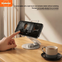 Support de téléphone rotatif en alliage d'aluminium, réglable à 360 degrés, pliable, support de bureau pour téléphone et tablette