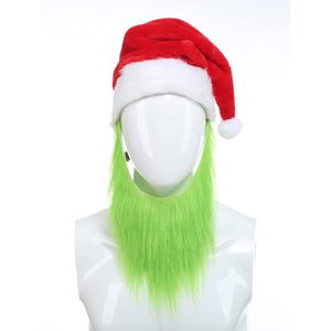 SINSEN Disfraz de Monstruo Verde con Barba, Gorro de Santa, Guantes Peludos, Zapatos de Peluche, Accesorios de Disfraz, Cosplay, Unisex, Adulto - Product Image 6
