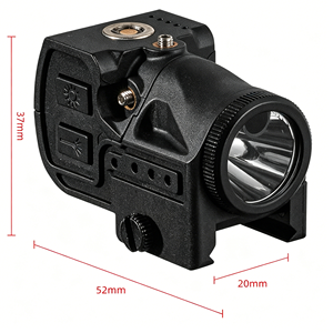 Accessoire d'éclairage portable extérieur intégré, compact, en alliage d'aluminium, avec double bouton de commande et lumière LED point rouge - Product Image 3