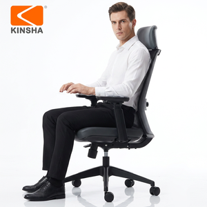 Chaise de Direction Pivotante Ergonomique Moderne en Cuir et Maille d'Acier à Hauteur Réglable avec Accoudoirs, Idéale pour le Bureau à Domicile et le Bureau - Nouveauté 2024 à Vente Rapide - Product Image 1
