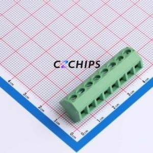 DB127S-5.0-8P-GN-S Screw Terminal Block Through hole Component (THT),P=5mm Connector 1x8P 5mm Green Through Hole - Product Image 1