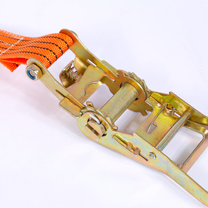 Correa de trinquete Wantu de 2 pulgadas de polipropileno con doble gancho de acero para control de carga y amarre - Product Image 1