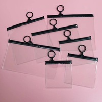 Sac de rangement pour câbles de données en PVC transparent avec languette de traction, sac auto-scellant, sac à fermeture éclair pour papeterie, emballage de bijoux, sac de voyage