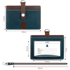 Porta Tarjetas de Identificación de Cuero Boshiho de Colores Mixtos con Correa para Tarjetas de Visita e Identificaciones de Empleados - Product Image 5