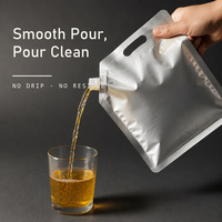 Pochette OEM personnalisée à bec verseur incliné en feuille d'aluminium, sachet alimentaire liquide autoportant 50-2000ml, avec bouchon en PET, AL, PE de qualité alimentaire et impression de logo