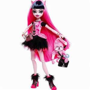 Monster High <b>Doll</b> Pink Hair Black Outfit Role <b>Play</b> Toy For Girls 4-6 Years - Product Image 4