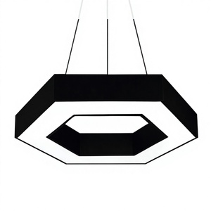 Luminaire suspendu <span class=keywords><strong>de</strong></span> bureau LED avec raccordement sans soudure, <span class=keywords><strong>forme</strong></span> hexagonale, matériau PC, commande par bouton, durée <span class=keywords><strong>de</strong></span> vie <span class=keywords><strong>de</strong></span> 50 000 <span class=keywords><strong>heures</strong></span> - Product Image 1