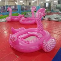 Flotteur de piscine gonflable géant personnalisé pour 6 personnes, flamant rose, île flottante pour fête, flotteur d'eau, bateau canard