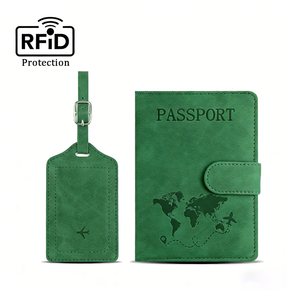Set de <span class=keywords><strong>Regalo</strong></span> de Etiqueta para Equipaje y Porta Pasaportes con Bloqueo RFID, Caja de <span class=keywords><strong>Regalo</strong></span> de Viaje de Cuero PU, Hebilla Magnética Antirrobo - Product Image 6