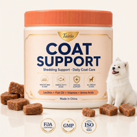 Complément alimentaire pour la croissance des poils des chiens à perte de poils, friandises à mâcher aromatisées à la viande, lécithine, huile de poisson, haute palatabilité, soutien du pelage, personnalisable