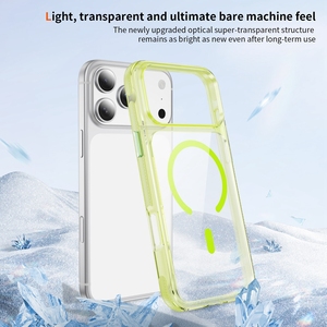 Coque de protection magnétique rigide en acrylique transparent avec cadre couleur macaron pour iPhone Apple 17 Pro Max 16 15 14 - Product Image 6