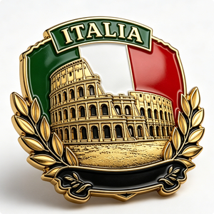 Italia Colosseum Metal <b>Pin</b> Gold Plated Irregular Shape Hard Enamel Zinc Alloy Souvenir Patriotic <b>Badge</b> - Product Image 3