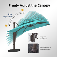 Sombrilla de Aluminio Moderna para Exteriores, Impermeable, Rectangular, de 9x12 Pies, con Luz LED para Jardín, Patio y Terraza