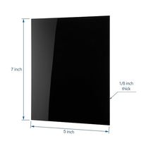 Paquet de 10 feuilles acryliques noires de 5x7x1/8 pouces d'épaisseur (3mm), panneau en plexiglas moulé, panneau en plastique durable, projets d'artisanat, découpe laser