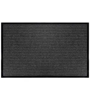 Front indoor entrance floormat outdoor polyester double stripe rib doormat antislip anti slip floor door mat for home