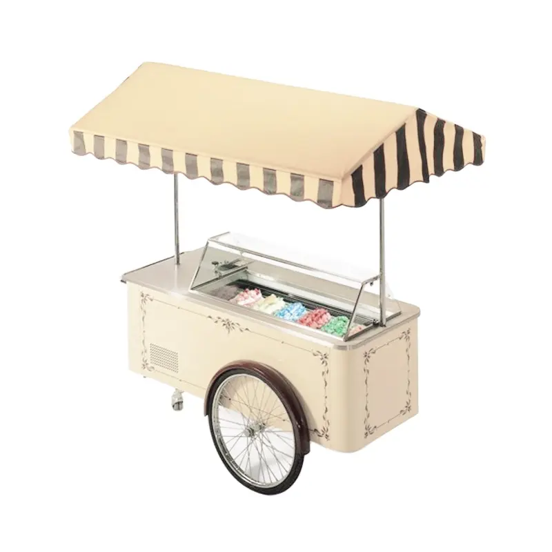 Prosky Customized Madeing Logo Ice Cream Wheelbarrow Cart / Move Type Sale Ice Cream Cart